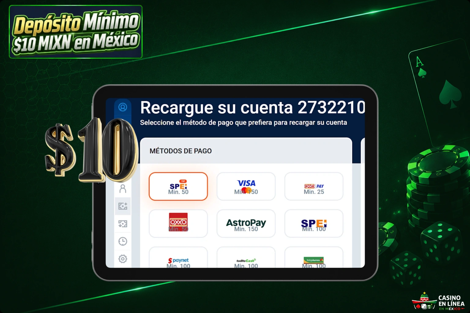 Alternativas a los Casinos con Depósito de 10 MXN