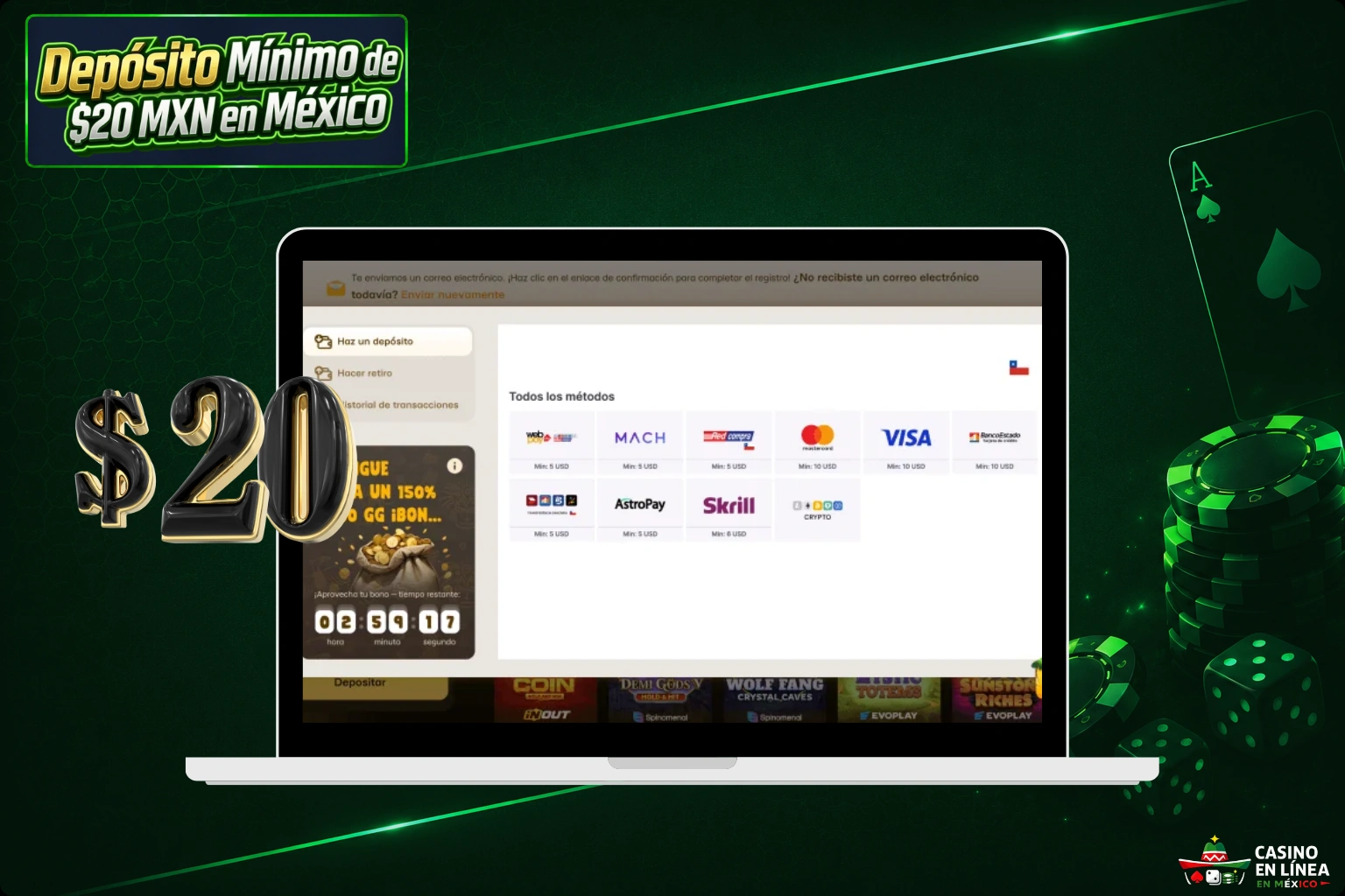 Casinos para Celular con Depósito de 20 Pesos