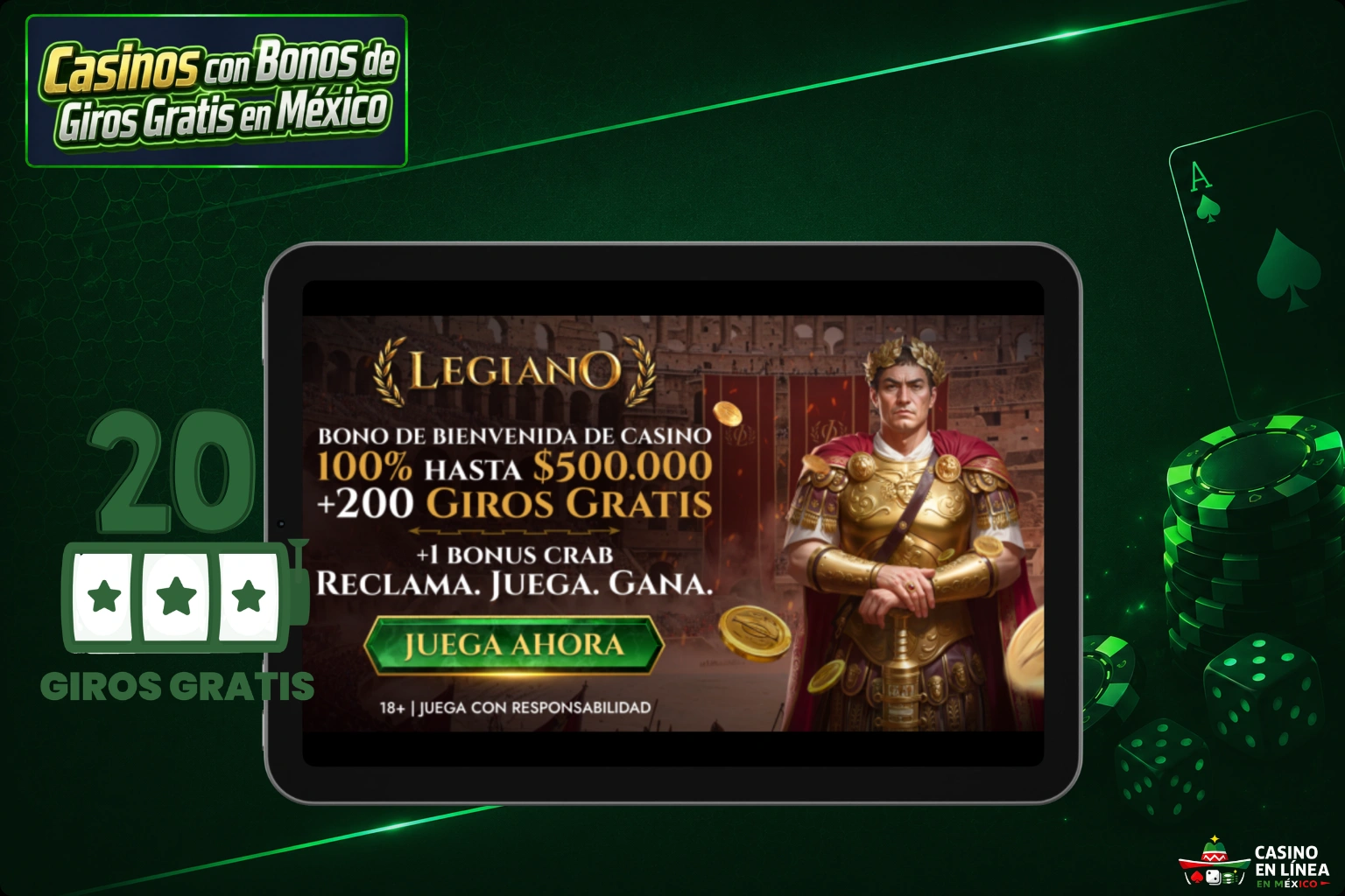 Mejores Casinos Mexicanos con 20 Free Spins