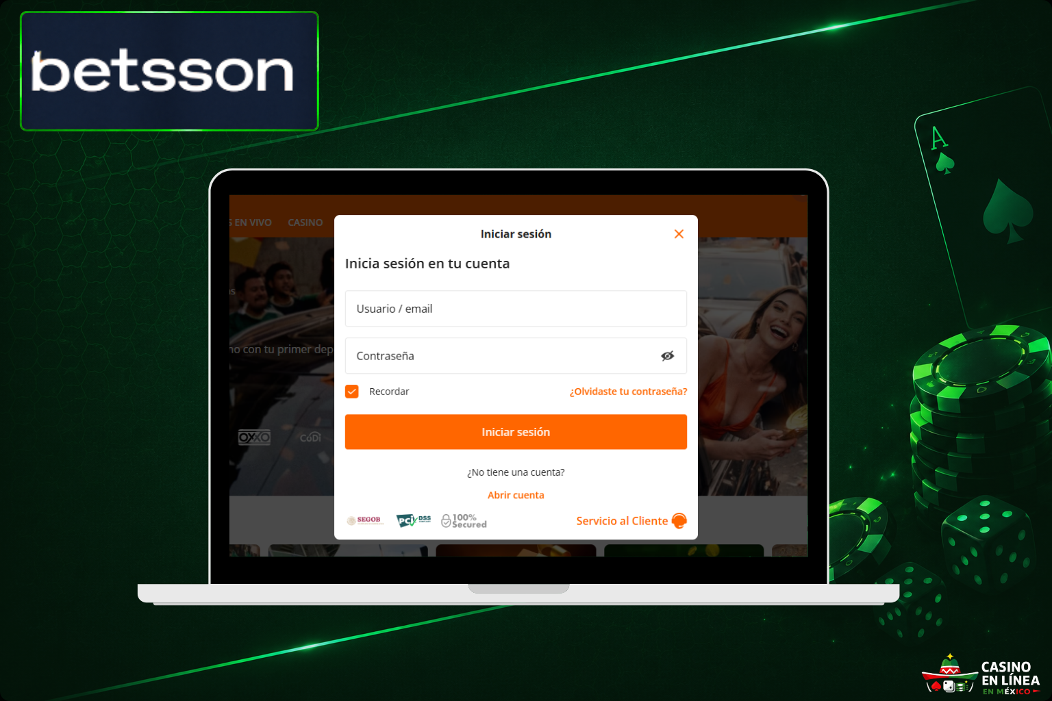 Iniciar sesión en Betsson