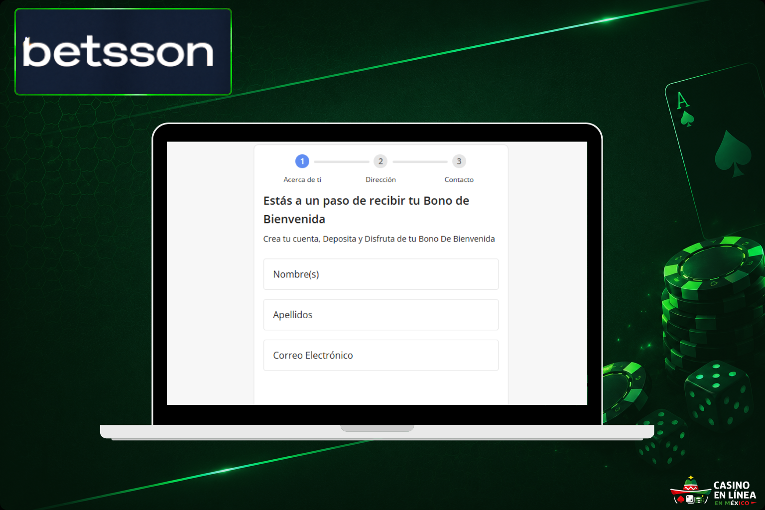Registro en el sitio web de Betsson
