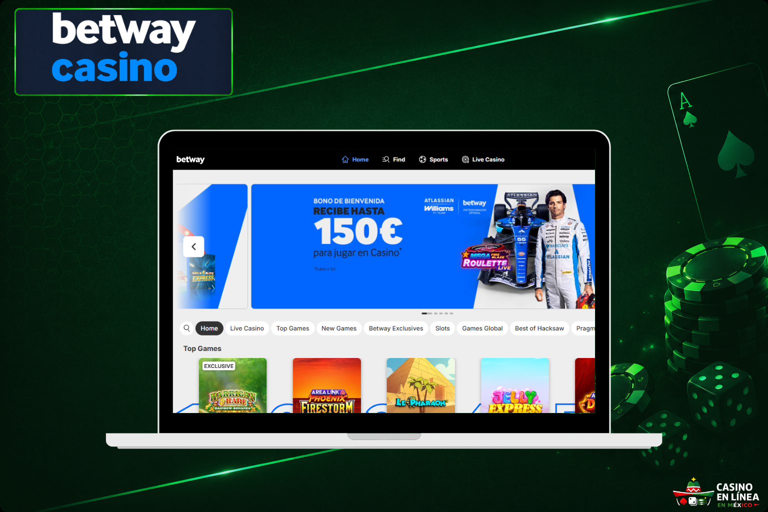El sitio web oficial del Casino Betway para usuarios