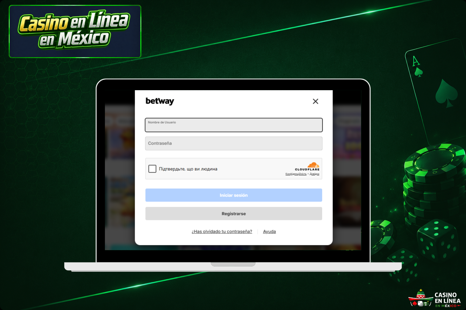 Inicie sesión en el portal de juegos de Betway Casino