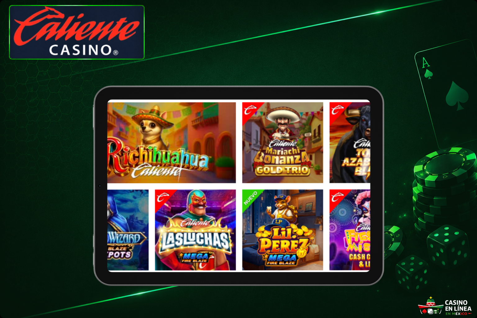 Máquinas tragamonedas del Casino Caliente