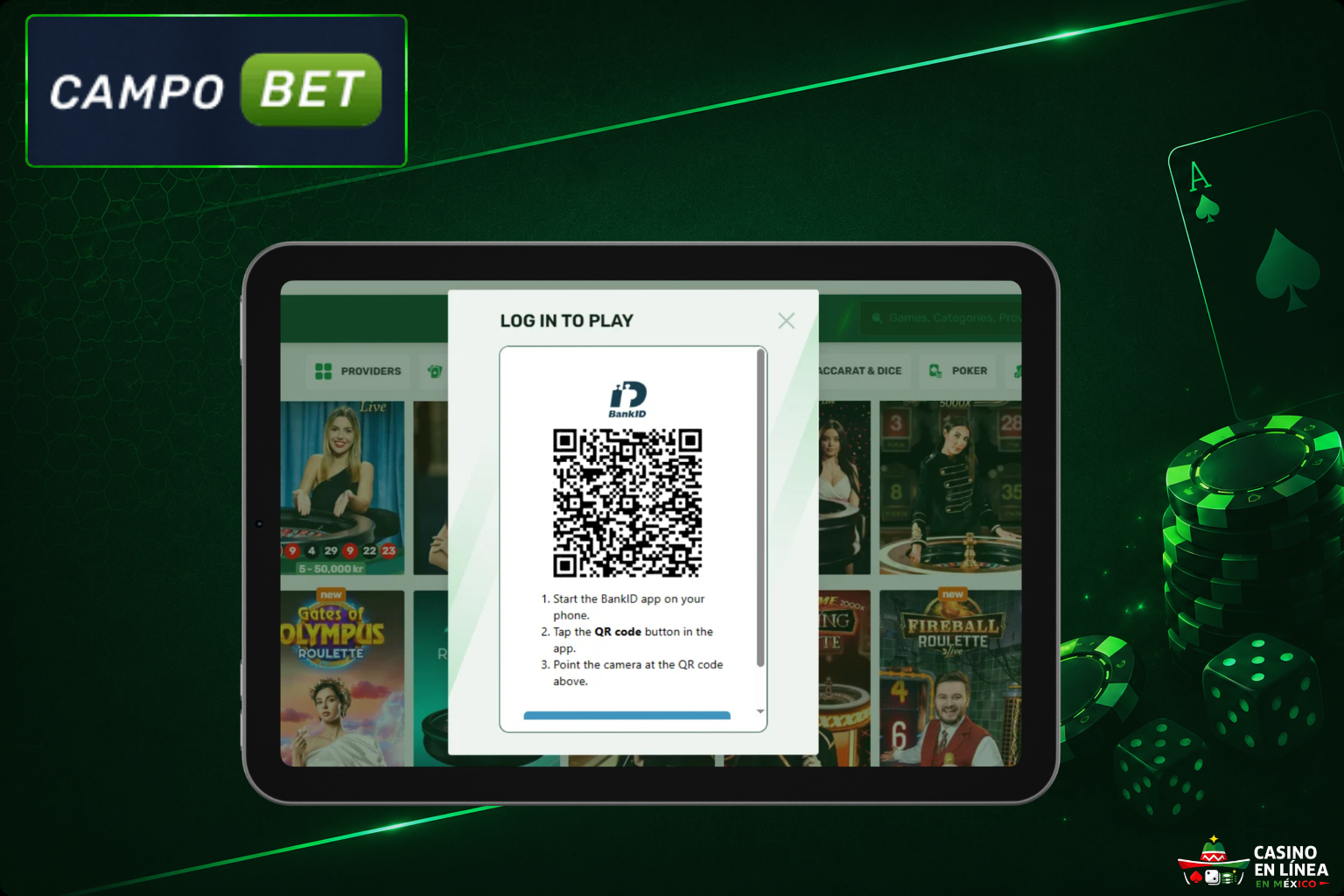 Inicia sesión para jugar online en CampoBet