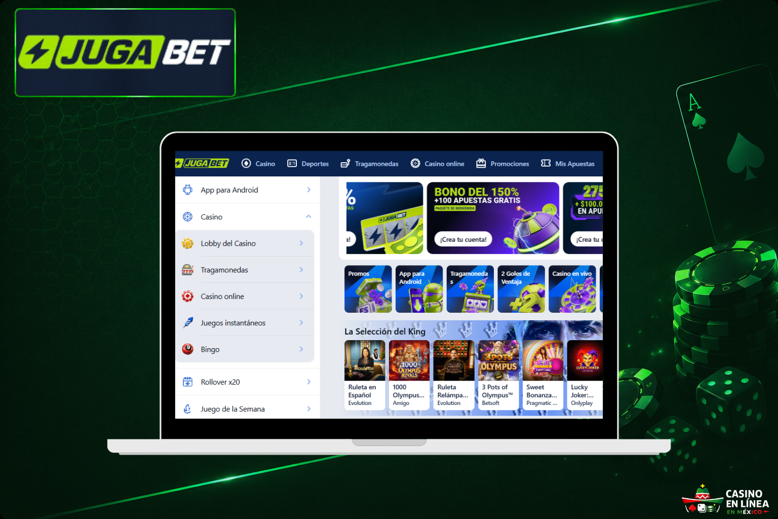 Sitio web oficial del casino JugaBet