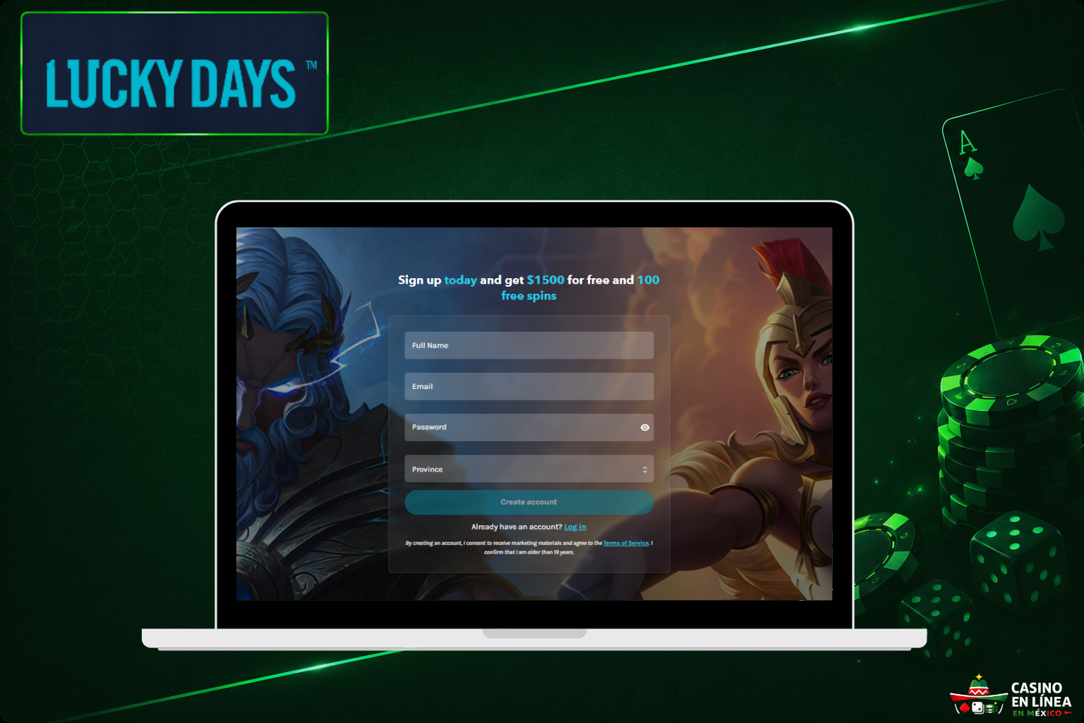 Regístrate en el sitio web oficial de Lucky Days Casino
