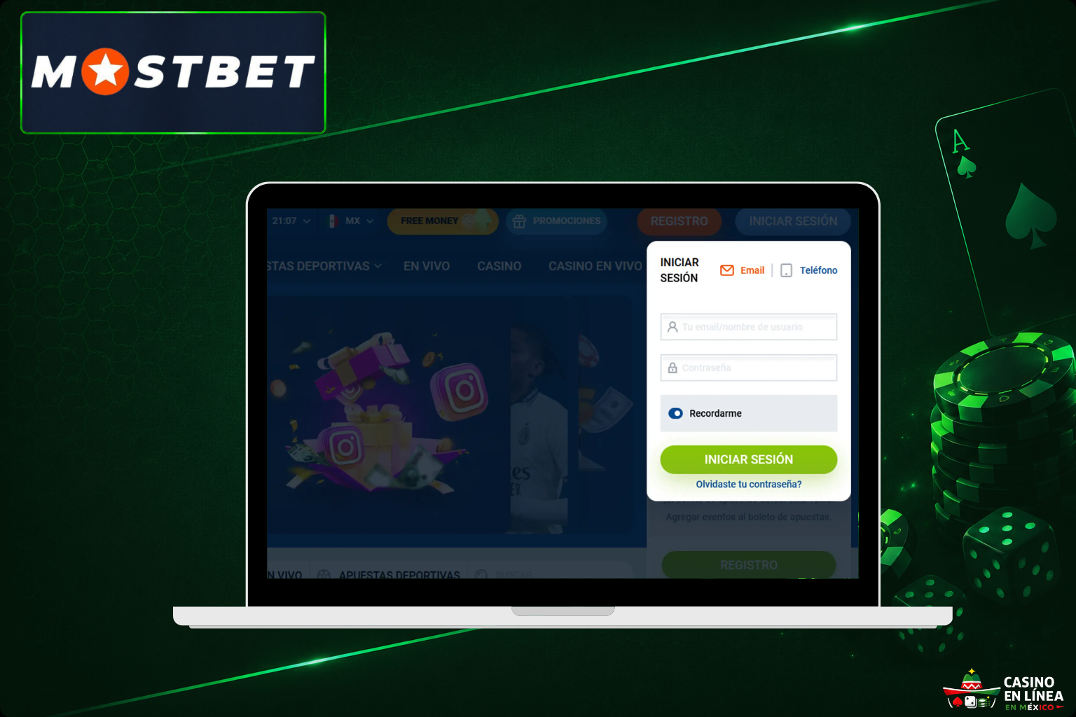 Inicia sesión en Mostbet Casino ahora