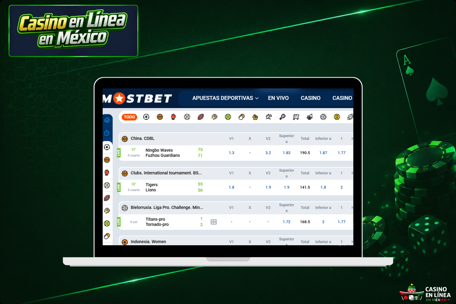 Apuestas deportivas en Mostbet