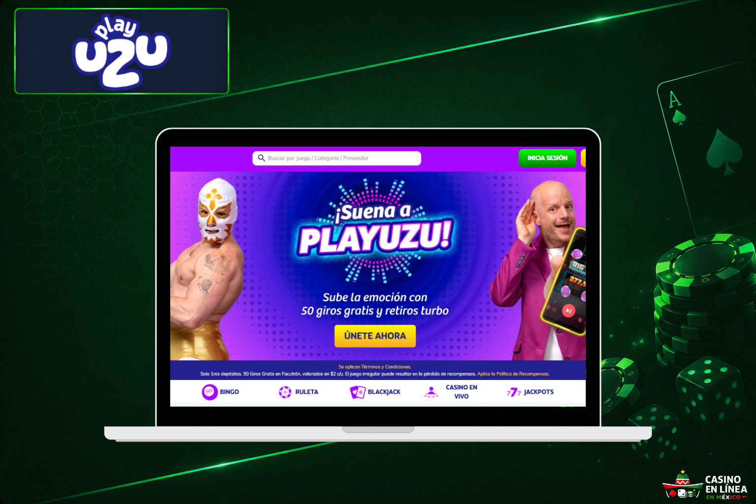 Sitio web oficial de PlayUzu Casino para usuarios