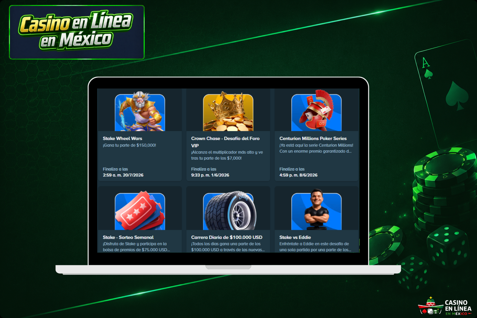 Bonos en el sitio web de Stake Casino