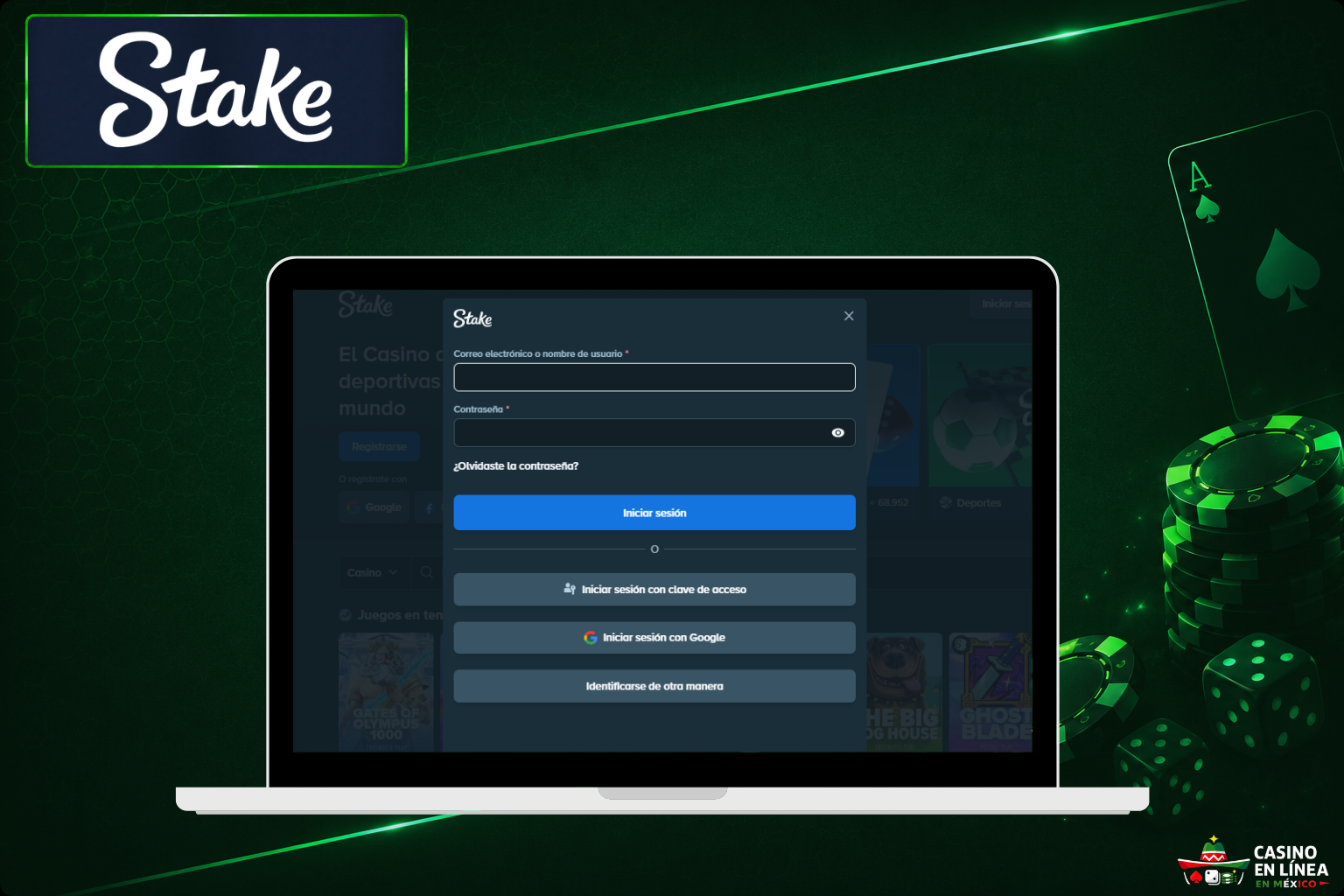Inicia sesión en Stake Casino