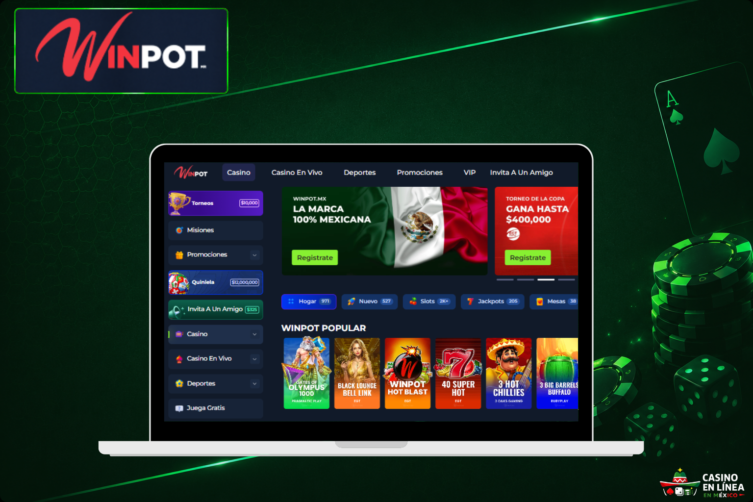 Sitio web oficial del casino Winpot