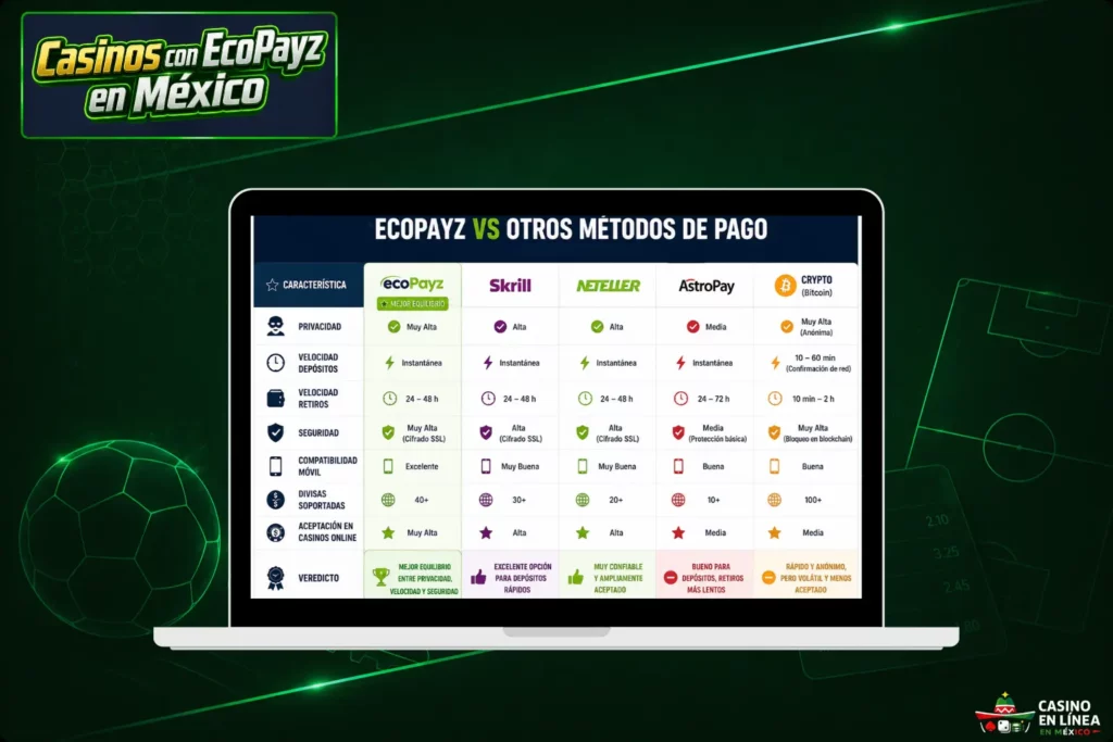 EcoPayz frente a Otros Métodos de Pago